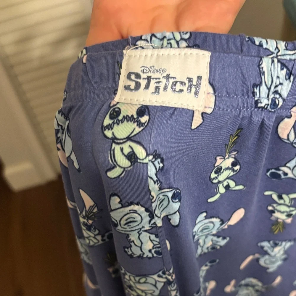 Disney Stitch Navy and Light Blue Character Lounge Pants - Picture 2 of 4
